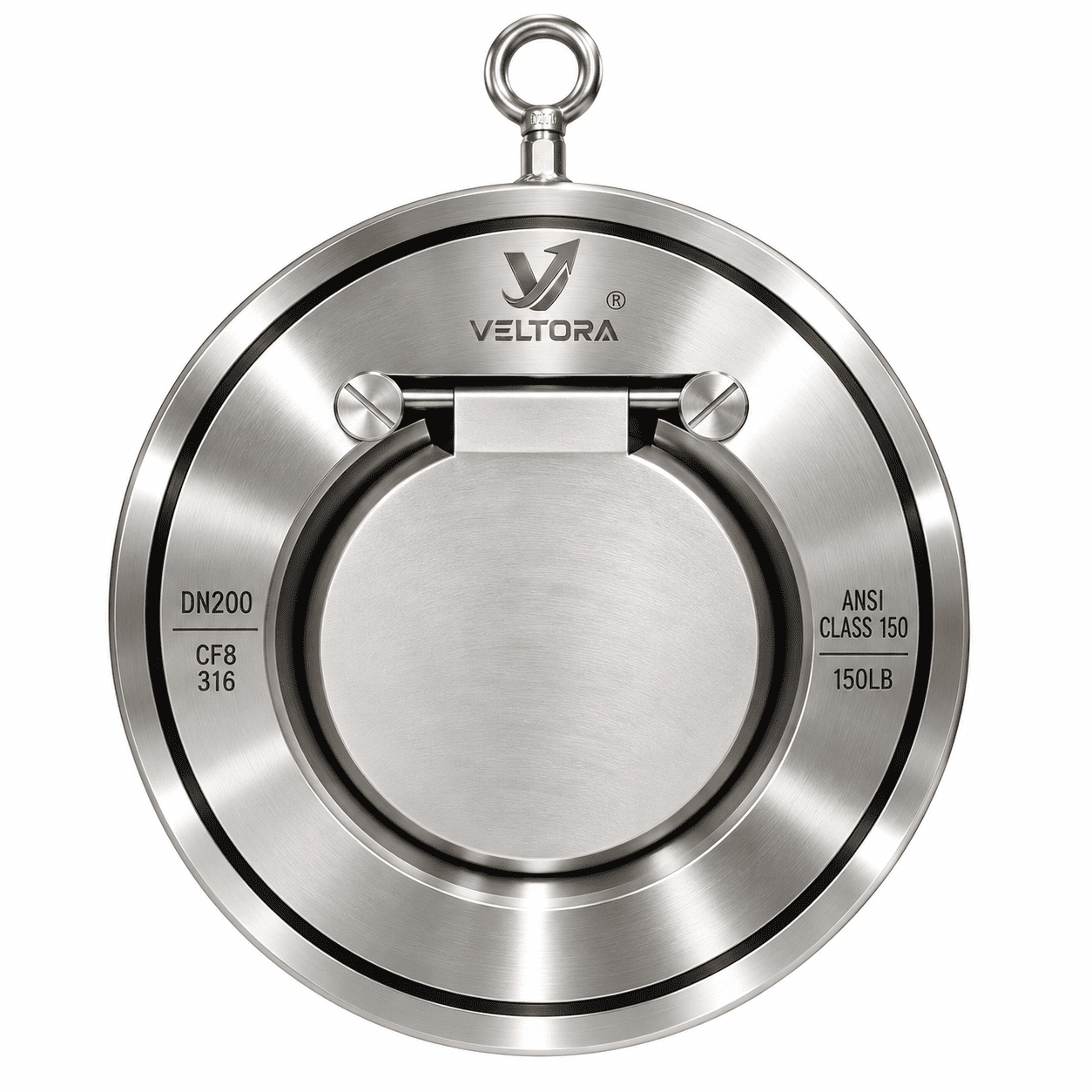 Wafer type check valve front view